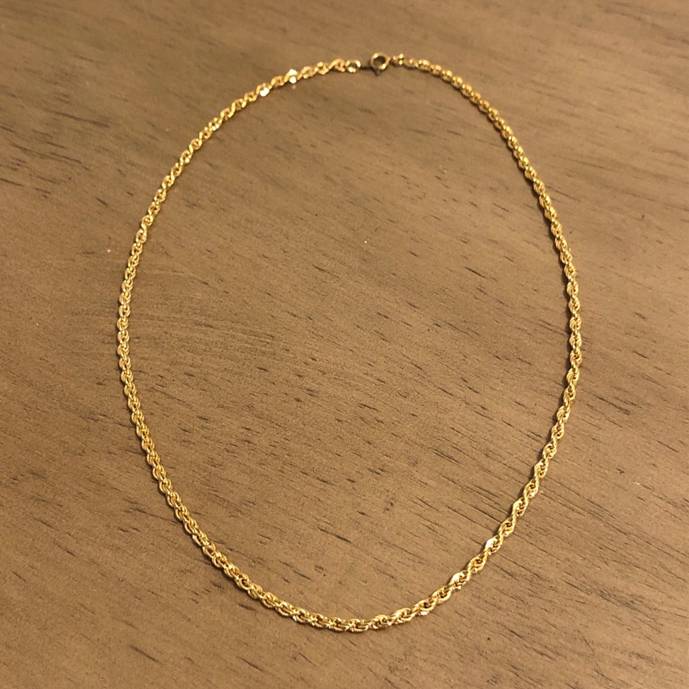 Gold Tone Rope Chain Necklace